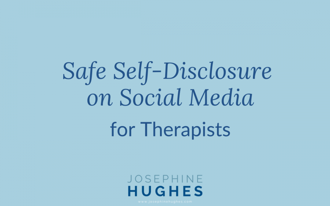 Safe Self-Disclosure on Social Media for Therapists